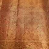 Copper Peach Self Woven Kanjivaram Silk Saree With Floral Pallu