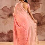 Petal Blush Embroidered Silk Blend Saree