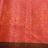 Coral Pink & Purple Shikargah Kanjivaram Silk Saree With Gold Zari