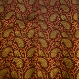 Deep Maroon & Green Meenakari Kanjivaram Silk Saree With Gold Border