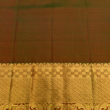 Deep Maroon & Green Meenakari Kanjivaram Silk Saree With Gold Border