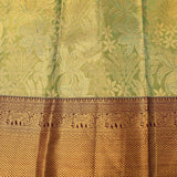 Mint Green & Purple Kanjivaram Silk Saree With Gold Zari Pallu