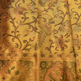 Dual Tone Coral & Gold Meenakari Kanjivaram Silk Saree