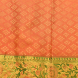 Coral Orange & Gold Meenakari Floral Kanjivaram Silk Saree