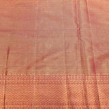 Peach Tissue Silk Kanjivaram Saree With Magenta Border And Gold Paisley Pallu