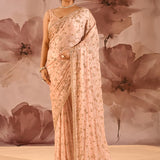 Blush Petal All-Over Embroidery Silk Blend Saree
