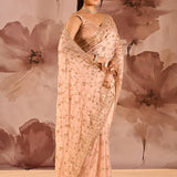 Blush Petal All-Over Embroidery Silk Blend Saree