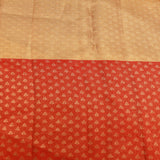 Orange & Teal Meenakari Kanjivaram Silk Saree With Crimson Peacock Border
