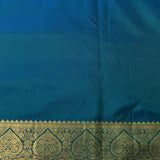 Teal Peacock Blue & Gold Zari Kanjivaram Silk Saree