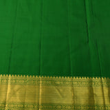 Emerald Green & Gold Zari Kanjivaram Silk Saree With Floral Medallion Body