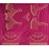 Metallic Soft Pink Scalloped Border Embroidery Saree