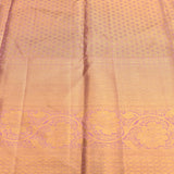 Mango Orange & Lavender Kanjivaram Silk Saree With Gold Pallu