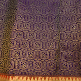 Royal Purple & Gold Shikargah Kanjivaram Silk Saree With Meenakari Parrot Border