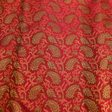 Hot Pink & Gold Zari Kanjivaram Silk Saree With Olive Green Picot Edge