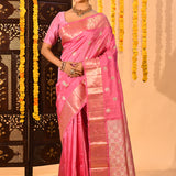 Baby Pink With Butti Kanjivaram Silk Saree