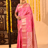 Baby Pink With Butti Kanjivaram Silk Saree