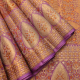 Royal Purple Kanjivaram Silk Saree With Dual Tone Gold Copper Zari Jaal Weave