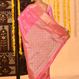 Baby Pink With Butti Kanjivaram Silk Saree