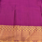Violet Magenta Kanjivaram Silk Saree With Gold Zari Butti And Jaal Weave