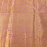 Olive Green And Pink Kanjivaram Silk Saree With Gold Zari Contrast Border And Peacock Weave
