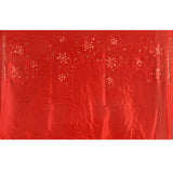 Vibrant Red With Sequin Floral Vine Border Satin Silk Saree