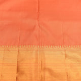 Burnt Orange Kanjivaram Silk Saree With Self Tone Gold Zari Butti And Floral Weave