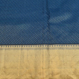 Royal Blue Kanjivaram Silk Saree With Gold Zari Shikargah Bird Medallion And Multicolour Pallu