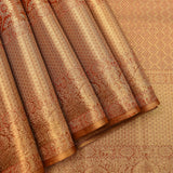 Russet Brown Kanjivaram Silk Saree With Gold Zari All Over Jaal And Floral Butti Weave