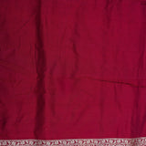 Maroon Banarasi Silk Saree With Checkerboard Weave And Leaf Pallu