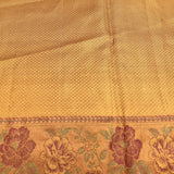 Lime Yellow Kanjivaram Silk Saree With Multicolour Zari Floral Jaal And Contrast Magenta Border