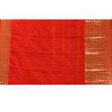 Red And Beige Checked Kanjivaram Silk Saree