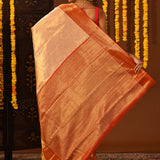 Pearl Ivory Contrast Border Kanjivaram Silk Saree