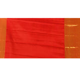 Beige & Red Checked Motif Kanjivaram Silk Saree