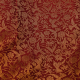 Deep Maroon Kanjivaram Silk Saree With Gold Zari Shikargah Floral Jaal And Grand Peacock Arch Border Weave