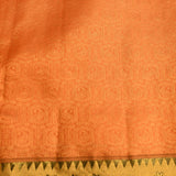 Peach Orange Kanjivaram Silk Saree With Gold Zari Shikargah Parrot And Floral Multicolour Contrast Border