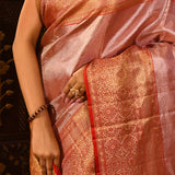 Champagne Gold Circular Brocade Kanjivaram Silk Saree