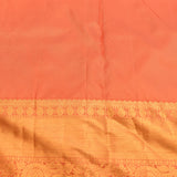 Pastel Peach Kanjivaram Silk Saree With All-Over Leafy Motifs