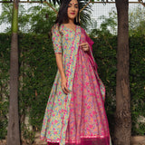 Slate Paisley Anarkali Set