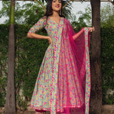 Slate Paisley Anarkali Set