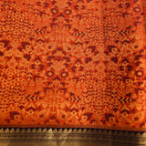 Vibrant Orange And Navy Blue Kanjivaram Silk Saree