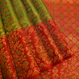 Classic Green And Red Kanjivaram Silk Saree