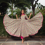 Slate Paisley Anarkali Set