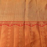 Elegant Peach And Red Kanjivaram Silk Saree