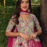 Slate Paisley Anarkali Set