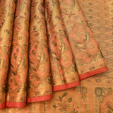 Elegant Pastel Peach And Gold Kanjivaram Silk Saree