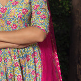 Slate Paisley Anarkali Set