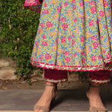 Slate Paisley Anarkali Set