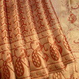 Exquisite Metallic Gold And Copper Kanjivaram Silk Saree