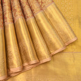Majestic Gold And Peach Kanjivaram Silk Saree