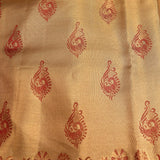 Majestic Metallic Gold And Red Kanjivaram Silk Saree